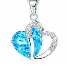 Necklace heart-shaped zircon crystal necklace chain clavicle sweater chain Women Heart Rhinestone Silver Pendant Jewelry #5-6