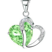 Necklace heart-shaped zircon crystal necklace chain clavicle sweater chain Women Heart Rhinestone Silver Pendant Jewelry #5-6