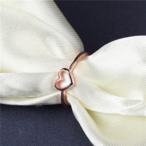 Modyle 2018 New Fashion Rose Gold Color Heart Shaped Wedding Ring for Woman Dropshipping