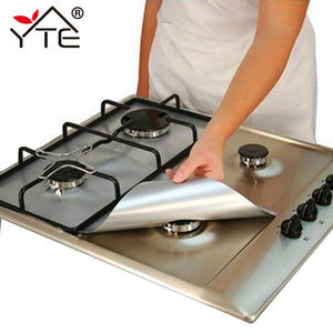 YTE Gas Stove Protectors 1pc Reusable Gas Stove Burner Cover Liner Mat Fire Injuries Protection Trivets Kitchen Specialty Tools