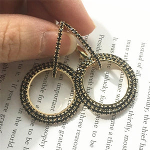 New design creative jewelry high-grade elegant crystal earrings round Gold and silver earrings wedding party earrings for woman