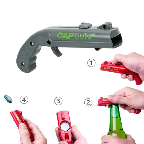 NEW Firing Cap Gun Creative Flying Cap Launcher Bottle Beer Opener