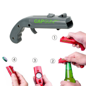 NEW Firing Cap Gun Creative Flying Cap Launcher Bottle Beer Opener