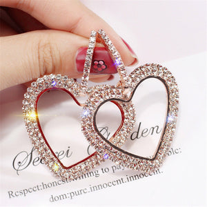 New design creative jewelry high-grade elegant crystal earrings round Gold and silver earrings wedding party earrings for woman